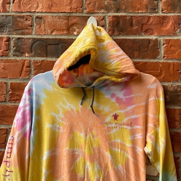 Simply Southern Medium Yellow Adoption Ambassador Tie Dye Long Sleeve Shirt - Picture 2 of 9